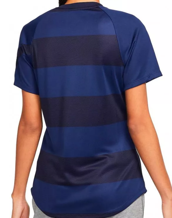 Niebieska damska koszulka Nike Chelsea FC Prematch Shirt 2021/22 DQ0548-422 M przód z wyszywanym logo