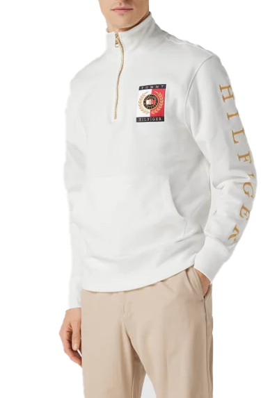 Biała męska bluza Tommy Hilfiger MW0MW24344 M przód z kangurką