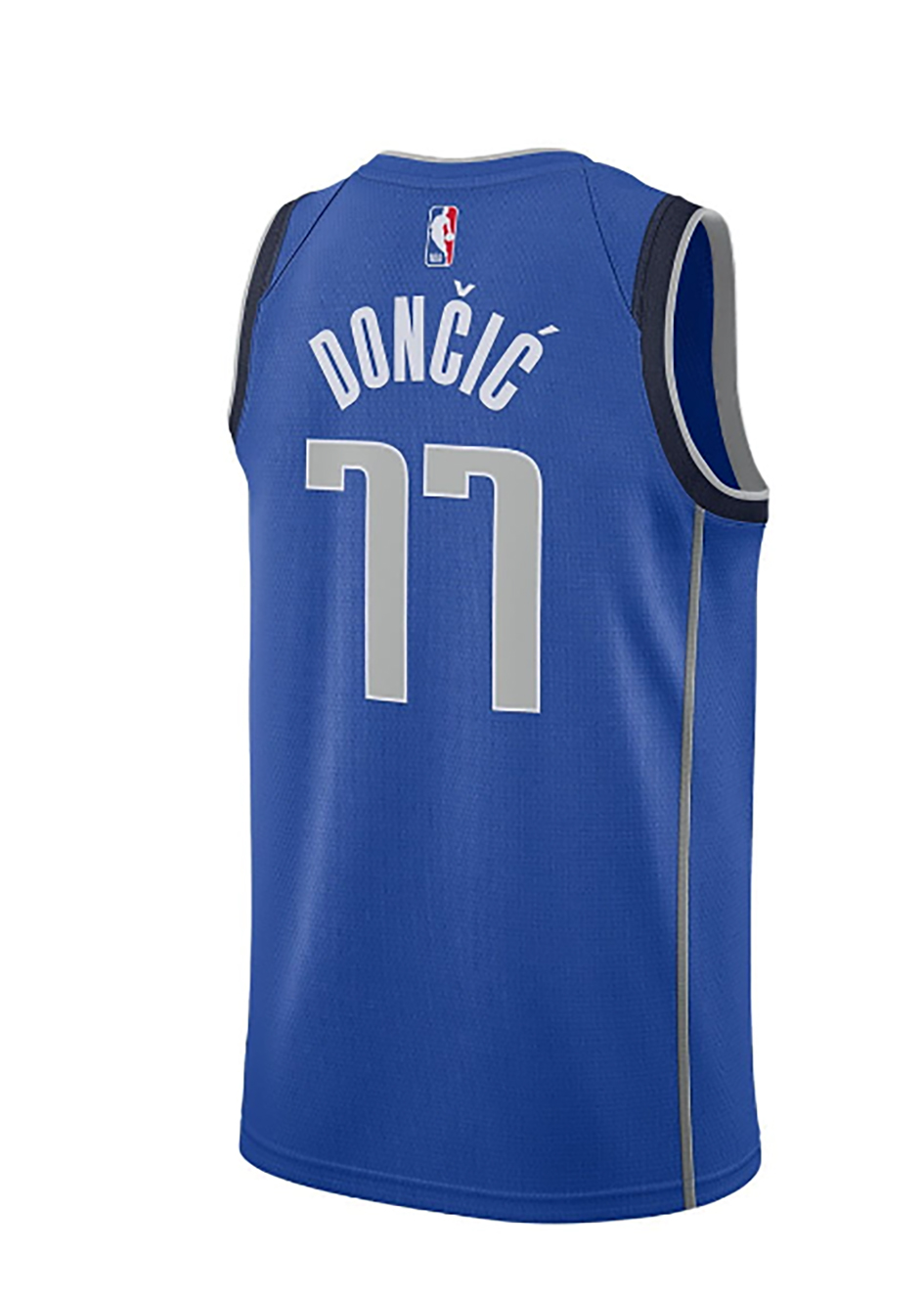 Niebieska koszulka NBA Dallas Mavericks Luka Dončić CW3662489 XXL detal logo Nike