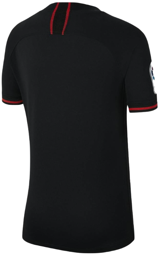 Czarna koszulka junior Nike Atlético de Madrid AJ5791-011 S 128-137 cm detal z logo Nike