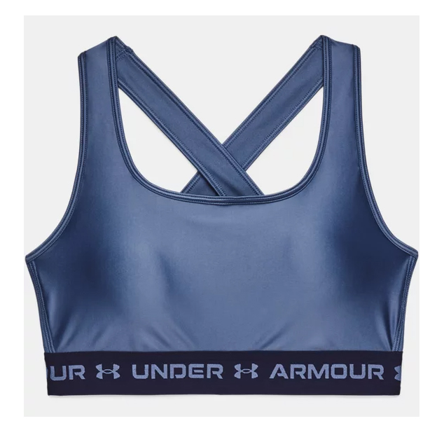 Niebieski biustonosz sportowy Under Armour Crossback Compression SM tył z paskami krzyżowymi