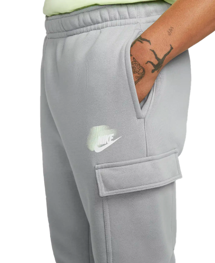 Męskie spodnie Nike Sportswear Cargo Fleece Szare XL – Detale kieszeni