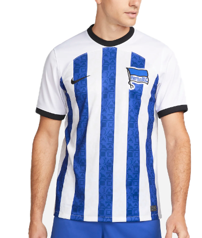 Biała męska koszulka Nike Hertha BSC 2022/2023 DM1841-100 S przód z logo klubu