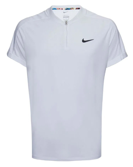 Biała męska koszulka polo Nike Dri-FIT DA4323-100 XS przód z zamkiem 1/4