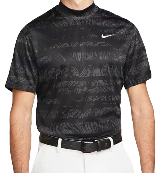 Czarna koszulka golfowa męska Nike Dri-FIT ADV TW Tiger Woods L przód