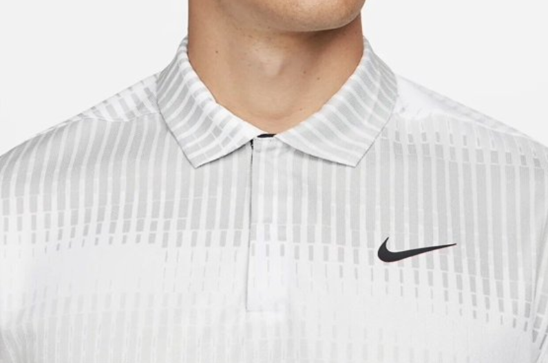 Męska szara koszulka Nike Polo ADV Tiger Woods DN2237100 S tył z dłuższym krojem