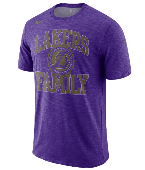 Fioletowa męska koszulka Nike Tee NBA Los Angeles Lakers DR6667-504 S detal nadruku