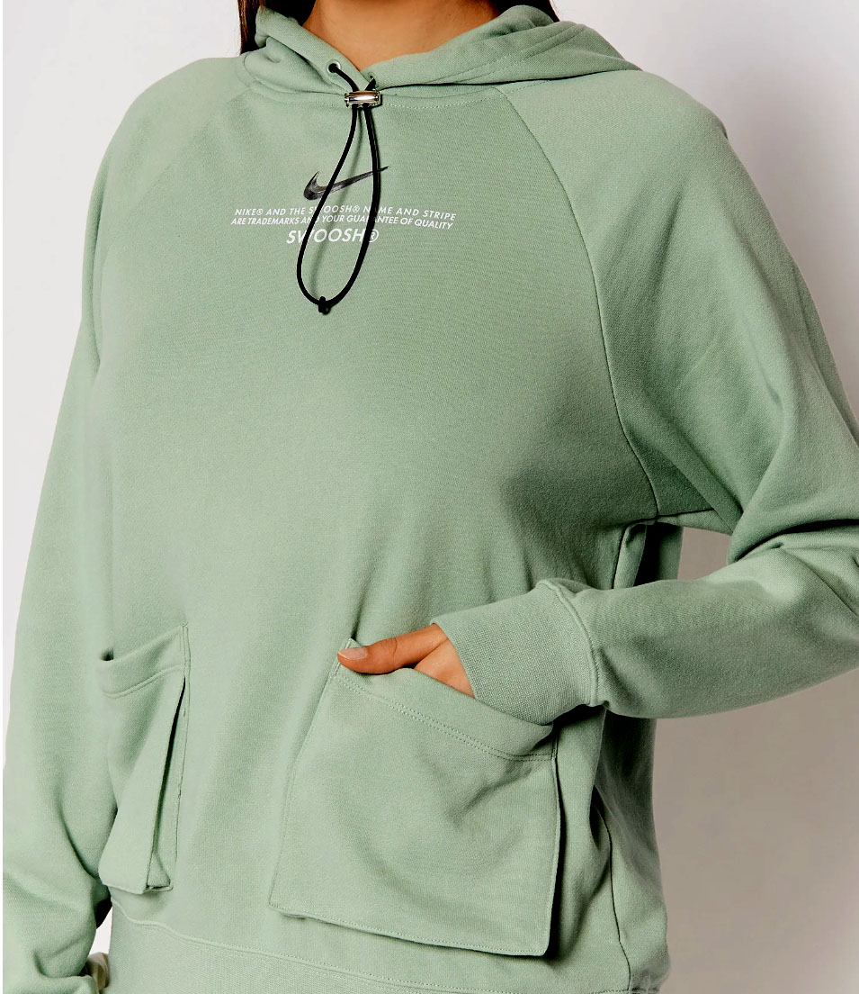 Zielona bluza damska Nike CZ8896-006 XS przód z logo Swoosh