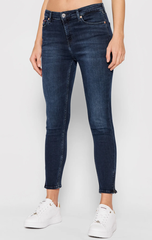 Spodnie damskie Tommy Jeans Skinny Nora niebieskie 24/28 DW0DW10314 bok