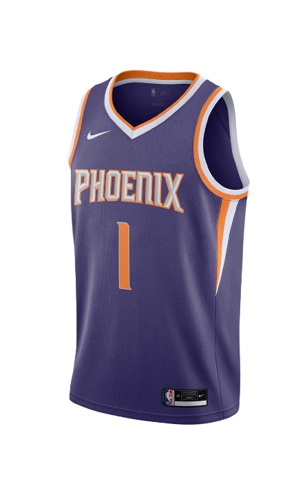Fioletowa koszulka NBA Phoenix Suns Devin Booker CW3679567 S Icon Edition