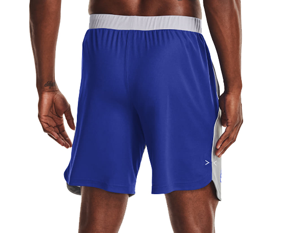 Szare z niebieskim męskie spodenki Under Armour Loose 1362002035 L detal tyłu