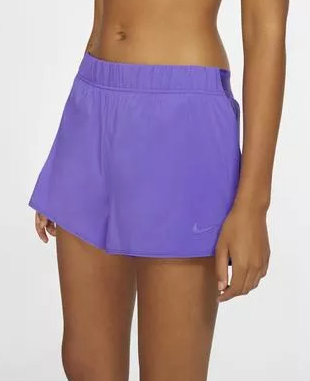 Fioletowe damskie szorty tenisowe Nike Court Flex 939312-550 XL przód z elastycznym pasem