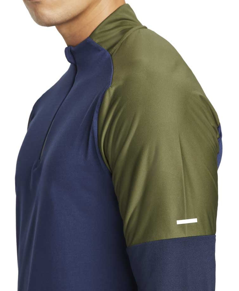 Niebieska męska koszulka Nike Dri-FIT Trail Element DD5708-410 M detal kieszeni i odblasków