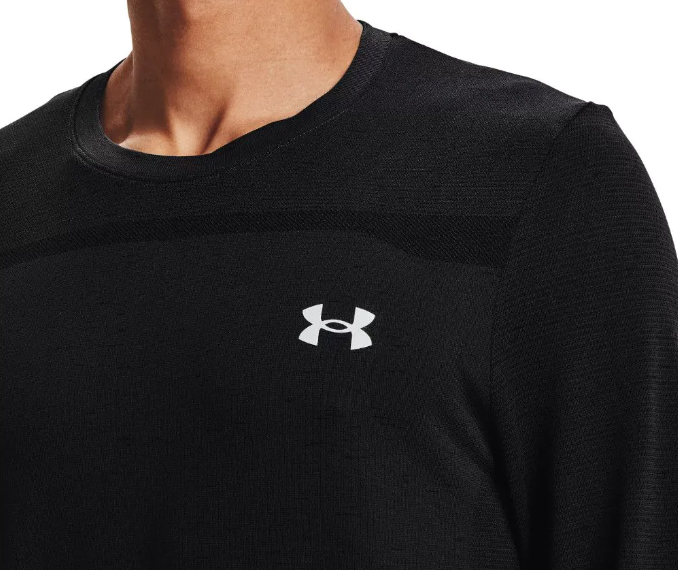 Czarna męska koszulka Under Armour HeatGear 1361136001 L przód z logo
