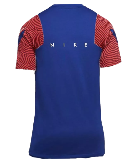 Niebieska koszulka męska Nike Dri-FIT Strike z bordowymi rękawami L detal