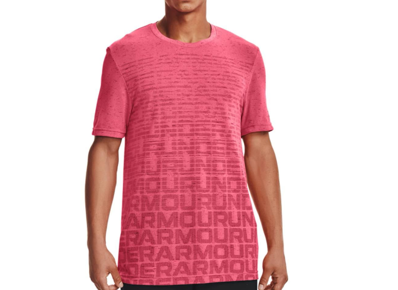 Czerwona męska koszulka Under Armour Seamless Tee 1361134-683 L przód