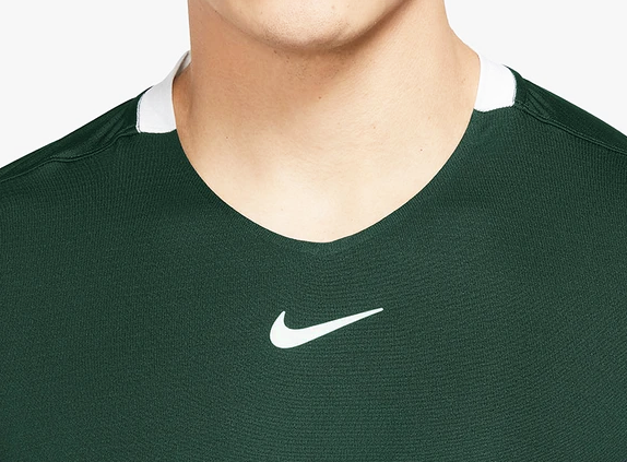 Zielona koszulka tenisowa męska Nike Advantage Crew Top XL detal
