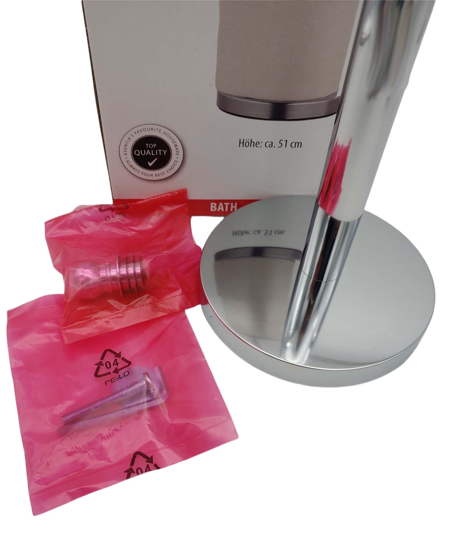 Stojak na papier toaletowy Ravallo 51 cm Axentia stal chromowana