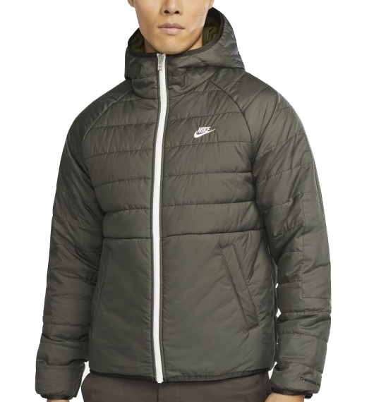 Boczny widok zielonej męskiej kurtki dwustronnej Nike NSW Therma-FIT Repel DH2783-326 M z elastycznymi mankietami