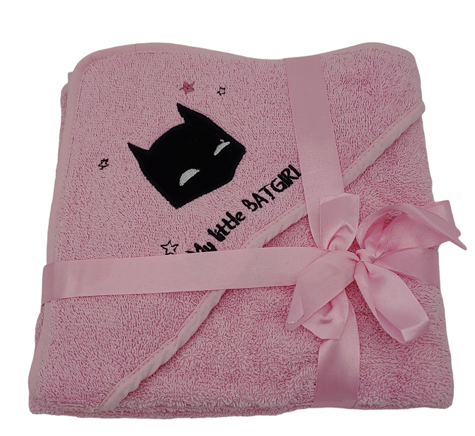Ręcznik kąpielowy Carbotex Batman różowy 80x80 cm bawełna