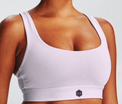 Fioletowy biustonosz sportowy Under Armour Rush Celliant SM przód z wyjmowanymi wkładkami