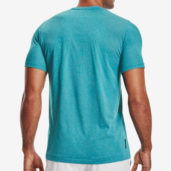 Niebieska męska koszulka Under Armour Rush HeatGear 1361132476 L detal siateczki