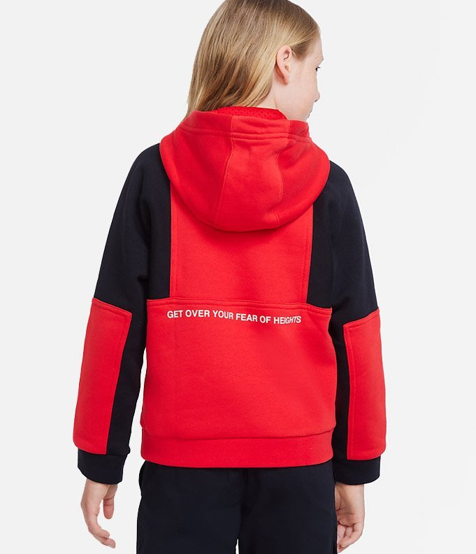 Czerwona bluza dziewczęca Nike Pullover Hoodie DD8712-657 XS z kapturem
