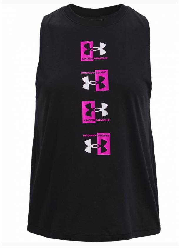 Czarny tank top Under Armour 1360836-001 rozmiar SM tył z luźnym krojem HeatGear