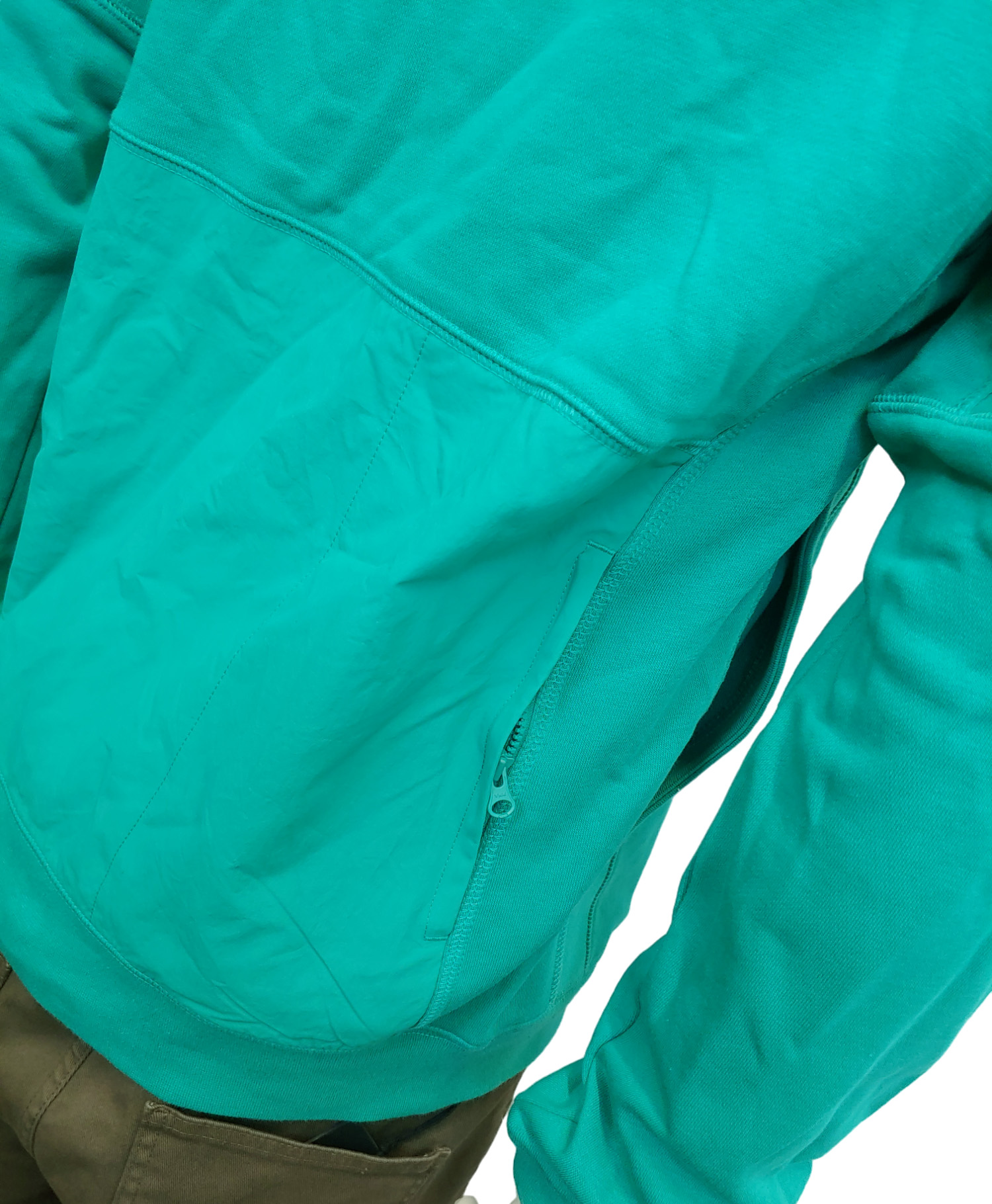 Zielona męska bluza Nike DC9024-370 S przód z kapturem i zamkiem 1/2