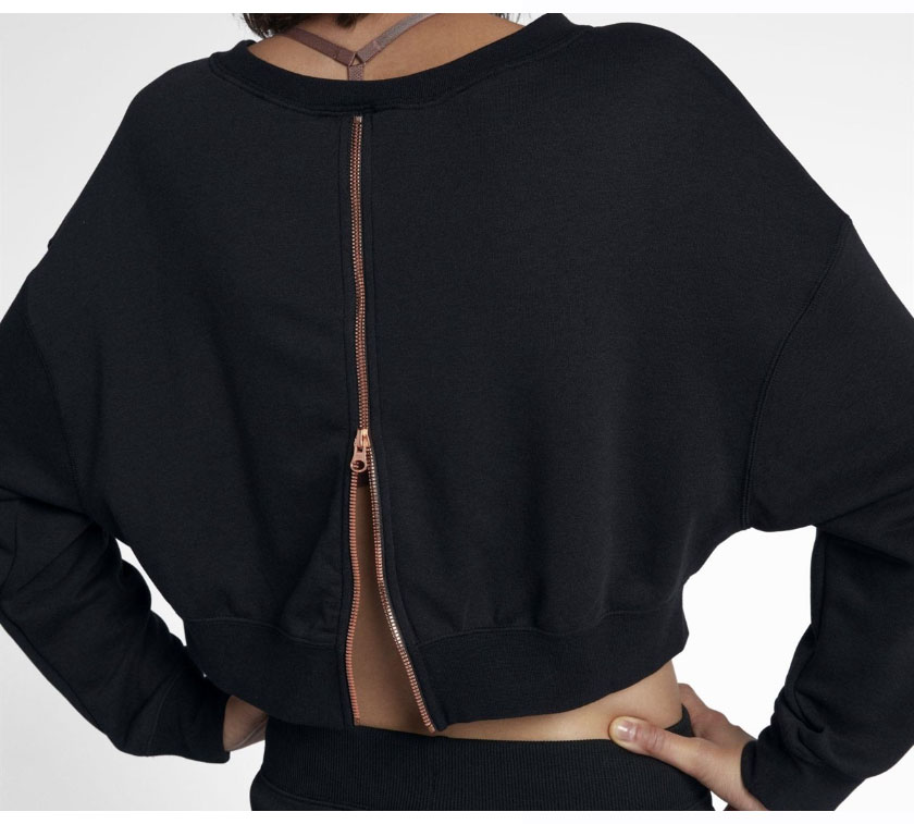 Czarna damska bluza Nike Air Sportswear Rally Crew AV6227-010 L przód z zamkiem na plecach