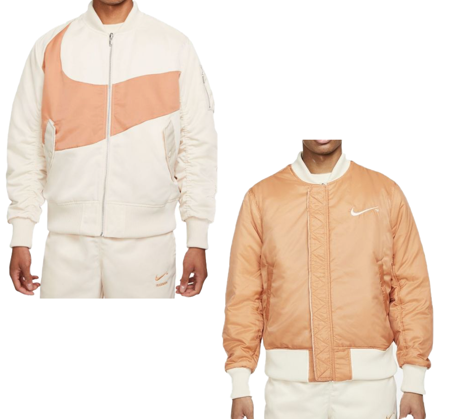 Męska dwustronna kurtka Nike Therma-FIT Swoosh DD6055219 S jasny beżowy z logo Swoosh