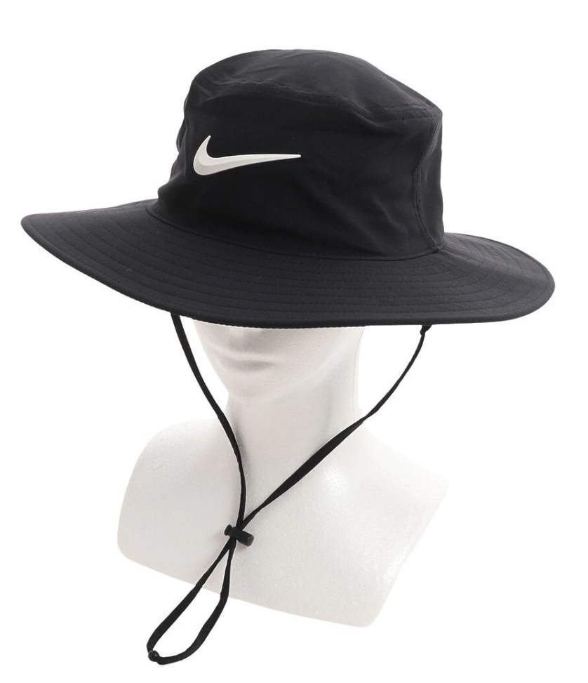 Czarny kapelusz Nike Dri-FIT UV Bucket DH1910010 z białym logo