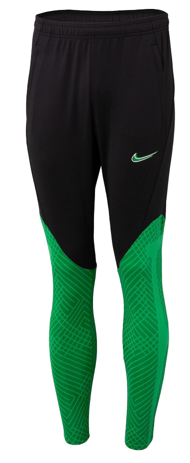 Czarno-zielone spodnie juniorskie Nike Strike DH9224010 L z logo Nike