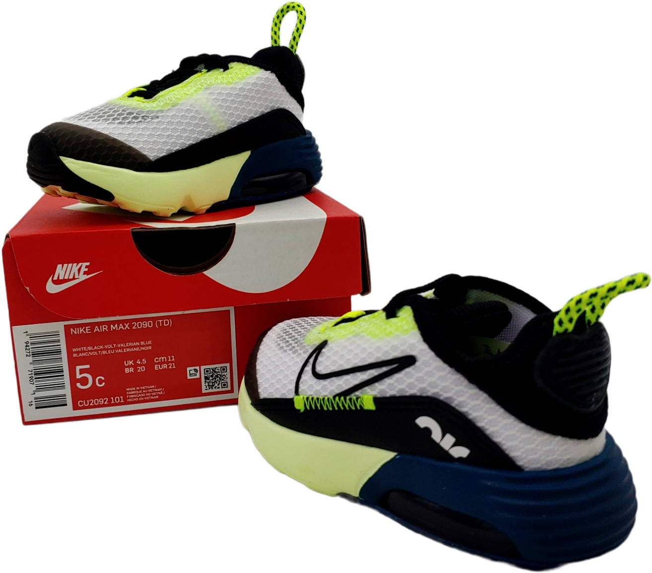 Multikolorowe dziecięce sneakersy Nike Air Max 2090 TD CU2092-101 r. 21 z systemem Air Max