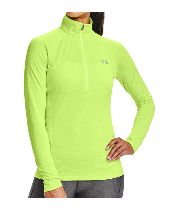 Zielona koszulka damska Under Armour 1320128291 SM przód z zamkiem 1/2