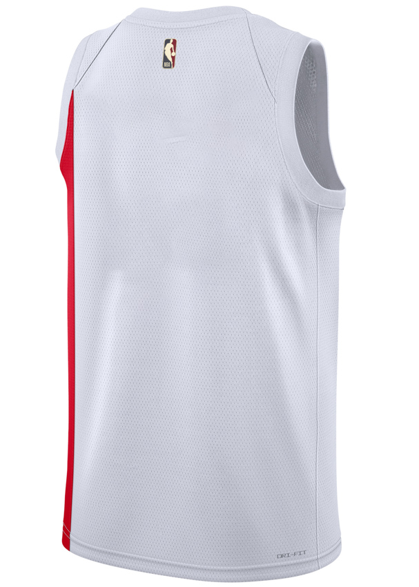 Biała koszulka NBA Brooklyn Nets DO9485100 L detal logo Nike