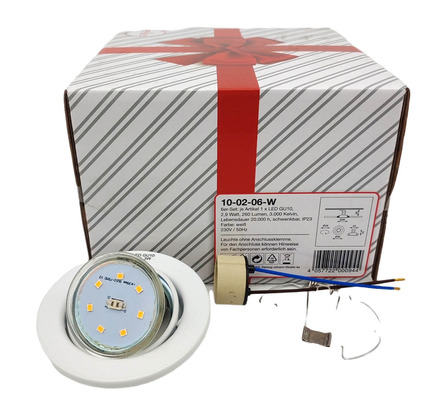 BKLicht Reflektory LED GU10 3W 260lm 3000K detal