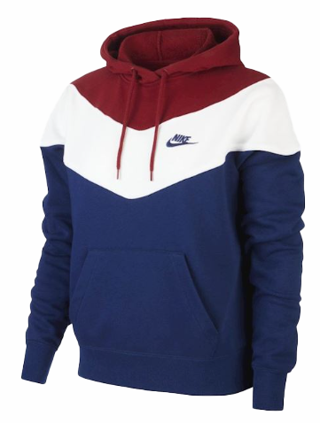 Multikolorowa damska bluza Nike Sportswear Heritage Kangur z Kapturem BV4956-492 L przód z szewronem