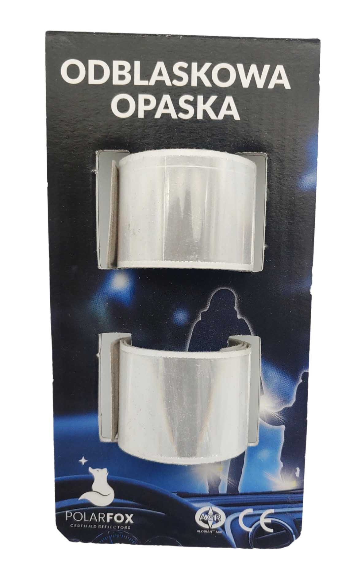 Opaski odblaskowe PolarFox srebrne 2 szt. 34x3 cm