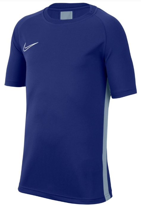 Niebieska koszulka junior Nike Dri-FIT Academy AO0739455 L 147-158 cm przód z logo Nike