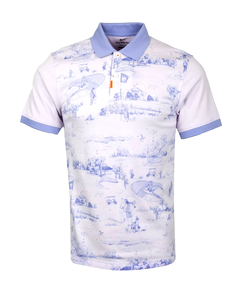 Fioletowa koszulka polo męska Nike St Andrews Dri-FIT DN2366-509 S przód z nadrukiem