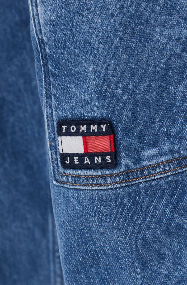 Spodnie damskie Tommy Jeans Paperbag niebieskie 28/30 DW0DW09903 bok