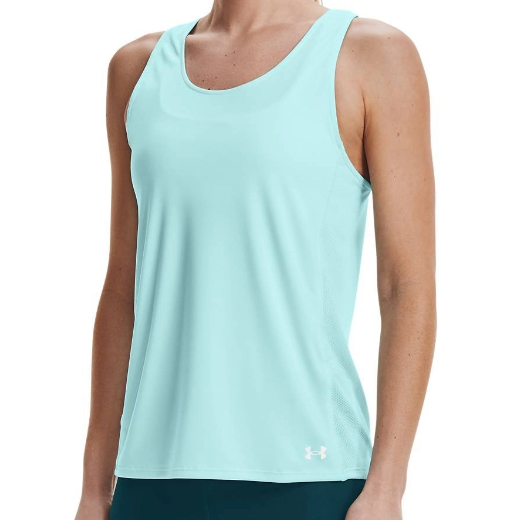 Niebieski damski top Under Armour Fly By 1361394441 SM przód z logo UA Tech