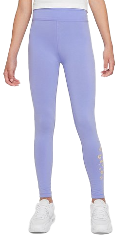 Fioletowe legginsy dziewczęce Nike Sportswear Icon Clash DQ9129-569 L z nadrukiem