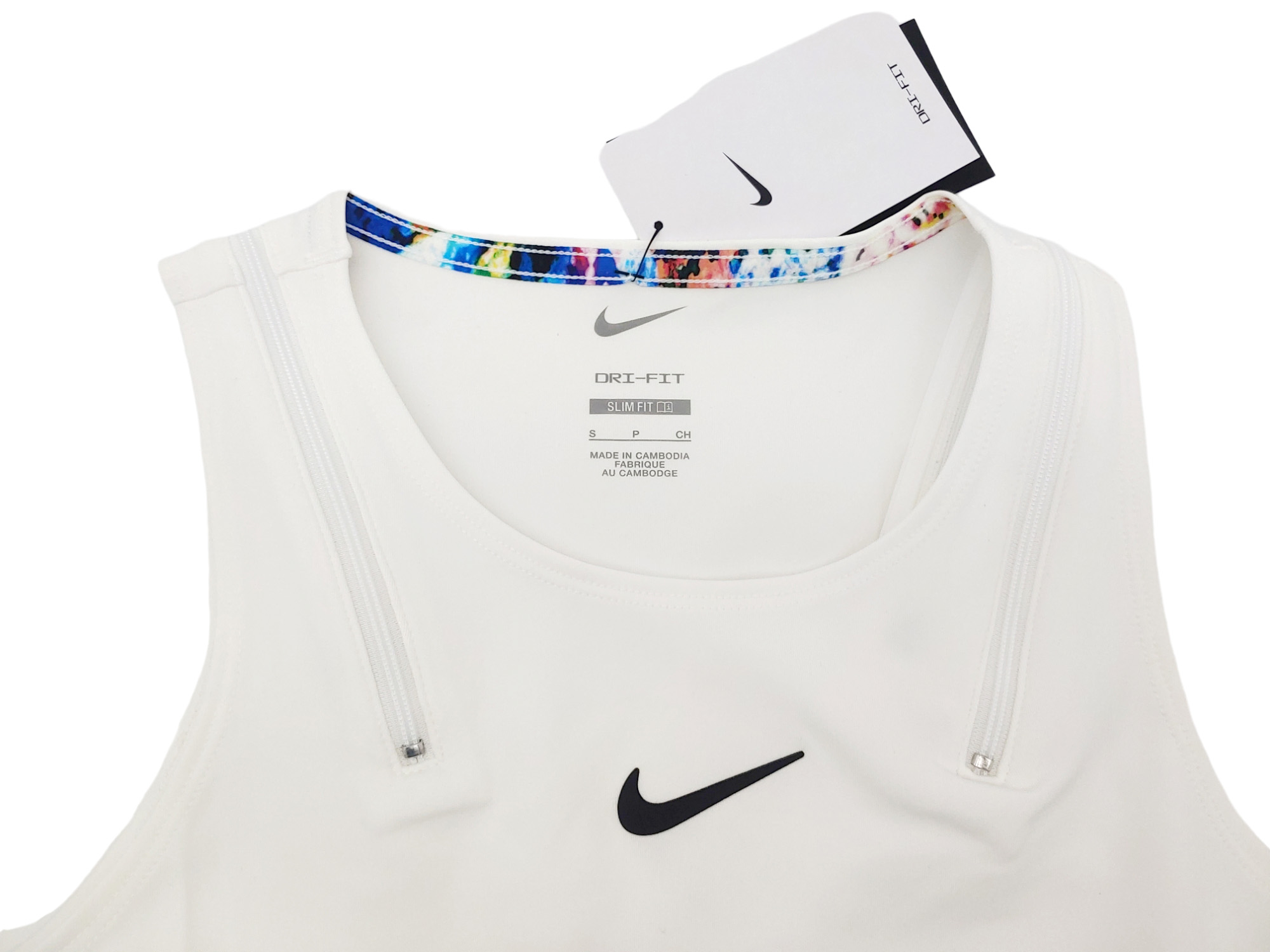 Biały top damski Nike Court Dri-FIT Slam XL przód