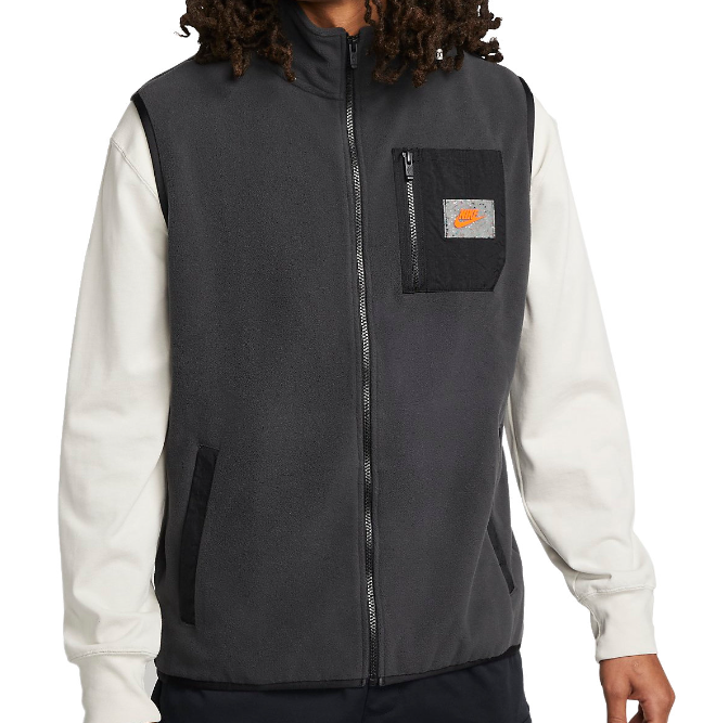 Szara kamizelka męska Nike Therma-FIT Utility Fleece DQ5105-070 XS przód z kieszonką