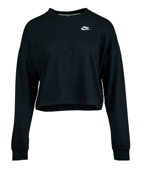 Czarna bluzka damska Nike NSW Crew Jrsy XL przód z luźnym krojem