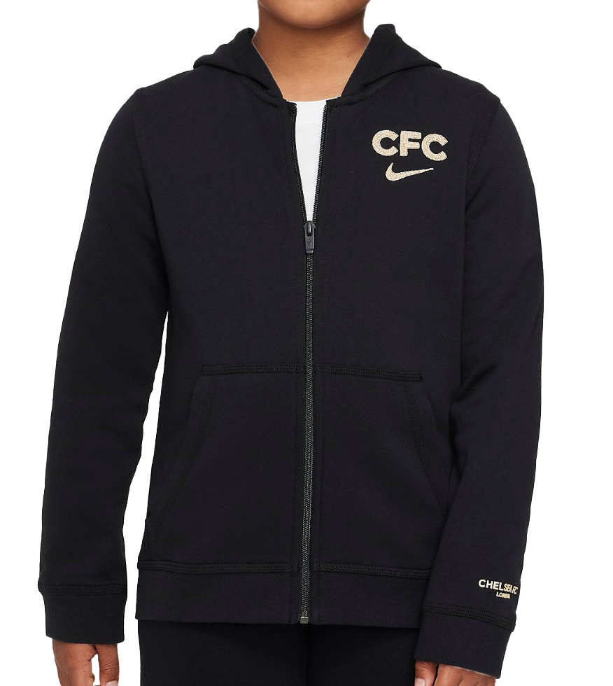 Czarna bluza juniorska Nike Chelsea DN3192-010 L z logo Chelsea