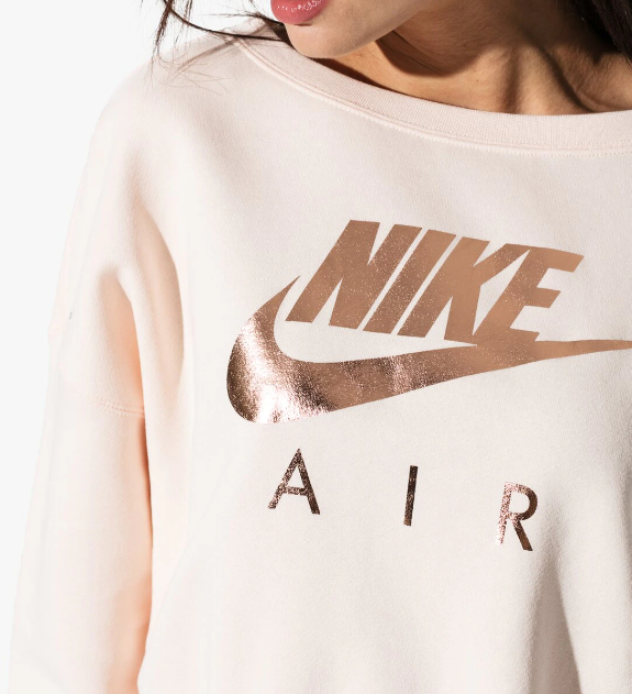 Pomarańczowa damska bluza Nike Air Sportswear Rally Crew AV6227-838 XS przód z zamkiem na plecach