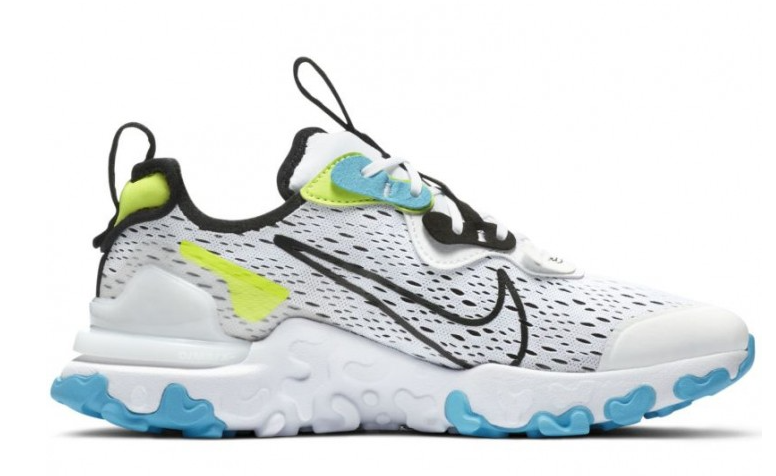 Białe młodzieżowe sneakersy Nike React Vision WW CV8965100 r. 39 z pianką React
